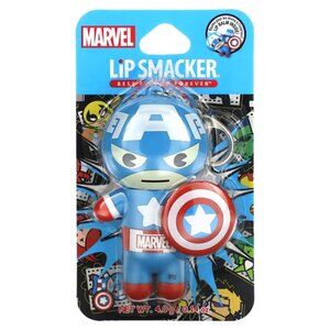 FREE*❤️Lip Smacker Marvel Captain America Lip Balm Moisturizing Gloss Keychain